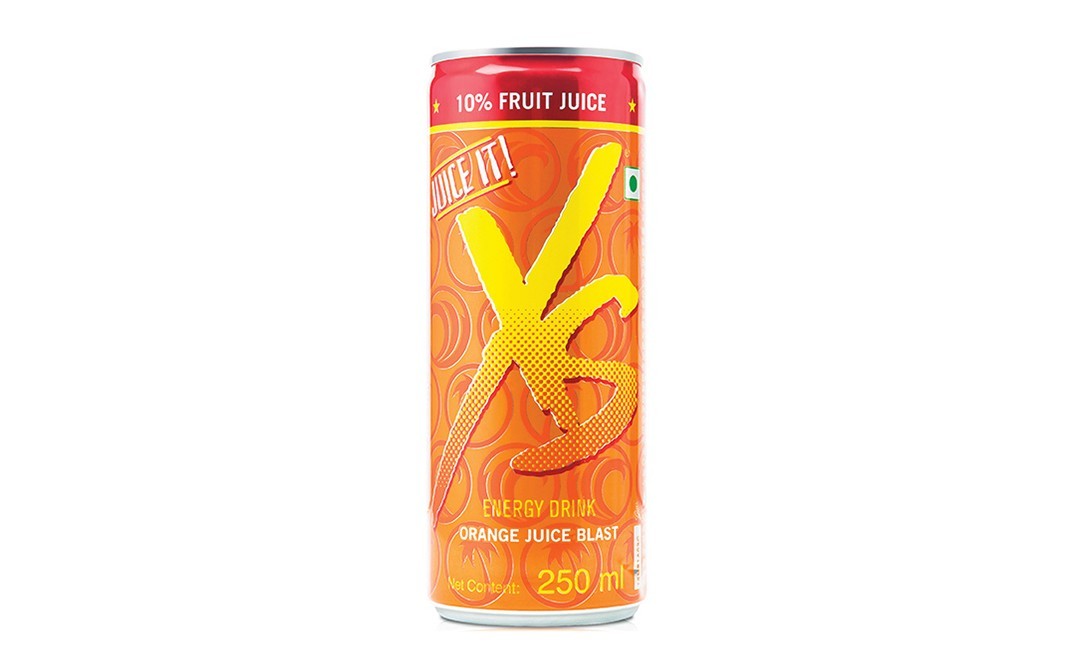 XS Energy Drink Orange Juice Blast    Can  250 millilitre